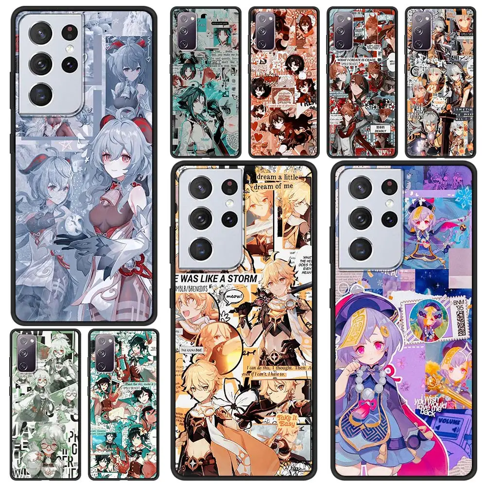 Силиконовый чехол Coque для Samsung Galaxy S21 Ultra S20 FE 5G S10e S10 S8 S9 Plus S7 Genshin Impact Anime Shell Fundas |