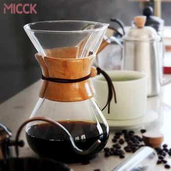 

MICCK Classic Glass Coffee Pot Espresso Coffee Maker Simple Style High Quality Pour Over Coffeemaker Coffe Machine Filter 400ml