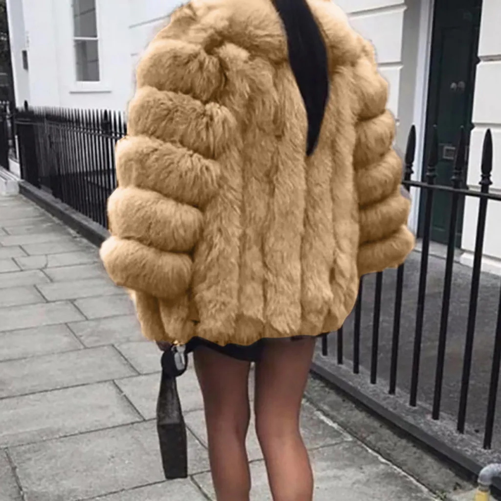 S-5xl норковые пальто для женщин зимнее теплое плюшевое пальто Роскошная мягкая меховая куртка пальто Высокое качество женское плотное пальто из искусственного меха#3