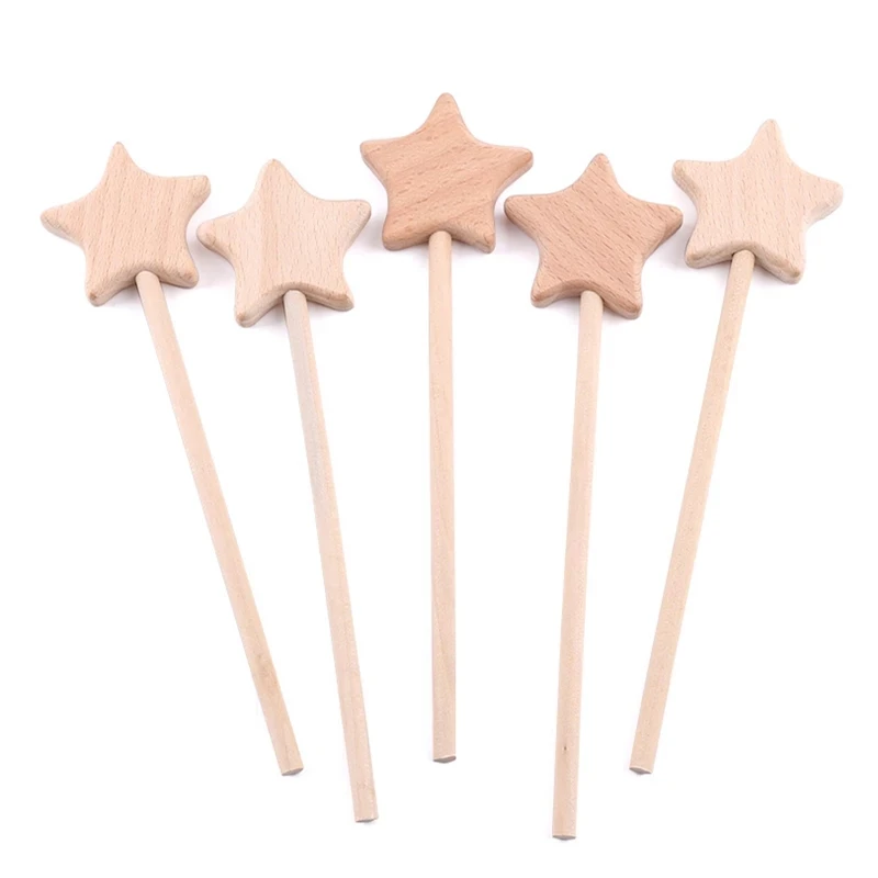2pcs Baby Wooden Star Toys Diy Teether Baby Magic Wands Toys Play Gym Magic Wands Rod Rodent Toy Birthday Gifts For Girl Kids 2pcs Baby Wooden Star Toys Diy Teether Baby Magic Wands Toys Play Gym Magic Wands Rod Rodent Toy Birthday Gifts For Girl Kids