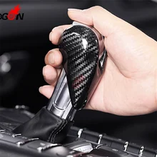 Carbon Fiber Car Accessories AT Interior Gear Shift Knob Head Cover Trim For Porsche Macan S GTS- Panamera 2010