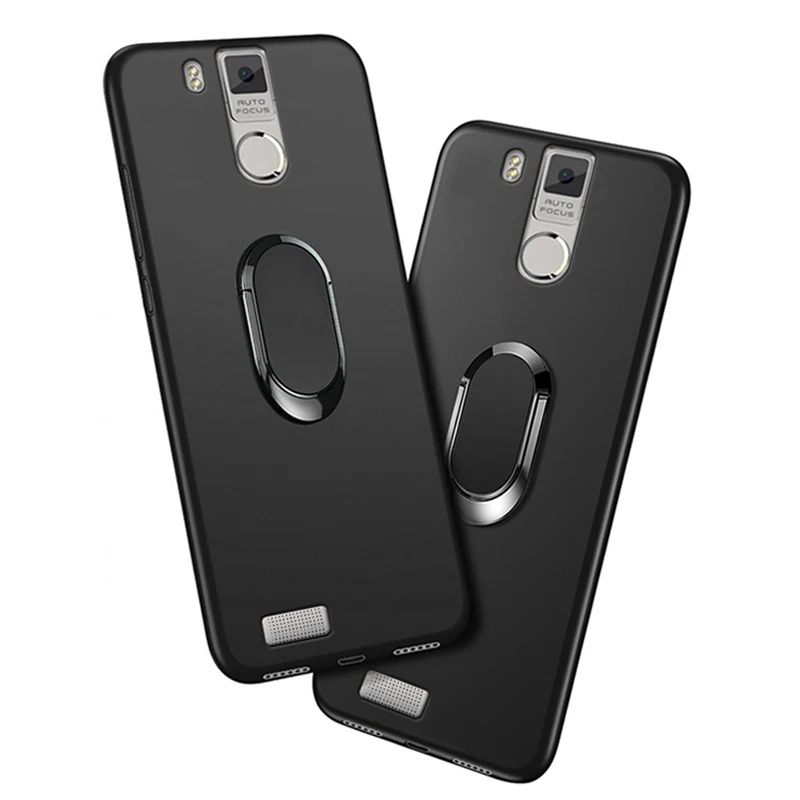 

Cover For Oukitel K6000 Pro Case Red Blue Black Classic Finger Ring 360 Degree Rotation Soft Silicon