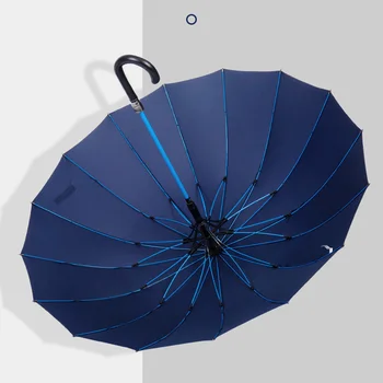 

New Design Brand Big Umbrella 16K Windproof Golf Rain Umbrella Men Business Long Handle Umbrellas Guarda Chuva Blue Fiberglass