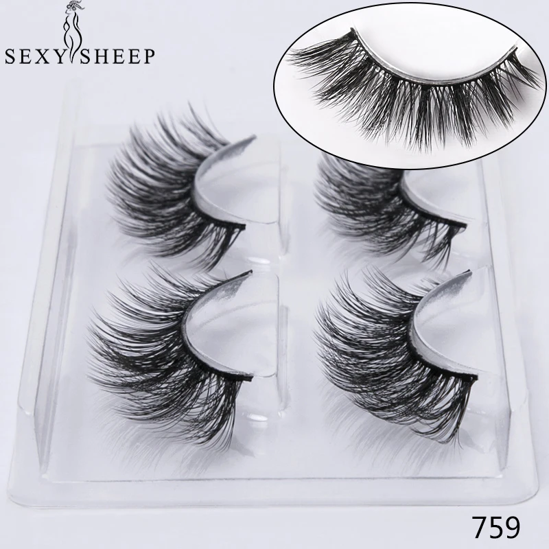 

SEXYSHEEP 2 Pairs Natural False Eyelashes Fake Lashes Long Makeup 3d Mink Lashes Eyelash Extension Mink Eyelashes For Beauty