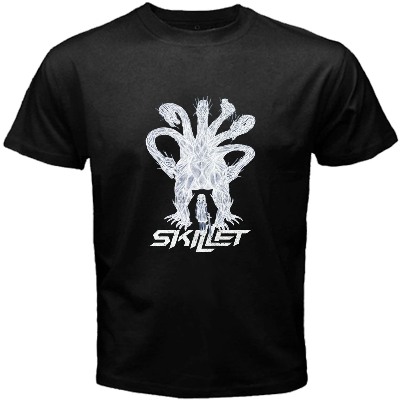 Skillet American Rock Band T Shirt Men Black Short Sleeve Cotton Hip