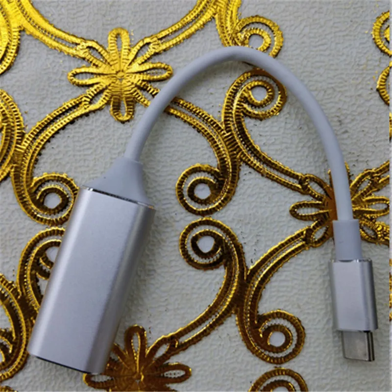 silver Брендовый популярный портативный USB 3,1 type C USB-C к HDMI 4K HDTV Кабель-адаптер для Macbook htc LG huawei - Цвет: silver