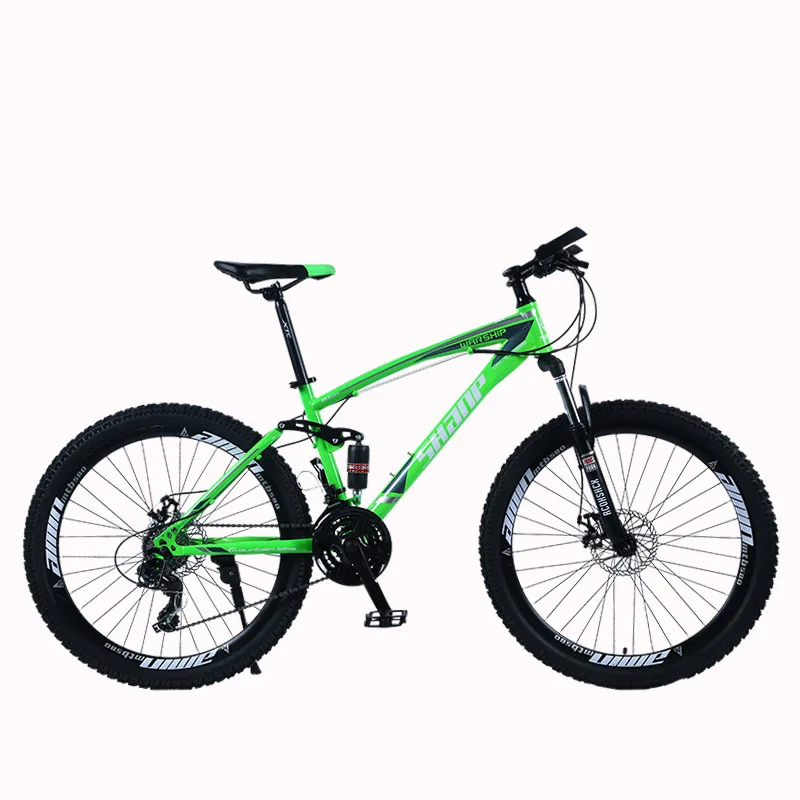 Best SHANP Mountain Bike Steel Frame Full Suspension Frame Mechanical Disc Brake 24 Speed Shimano 26" Alloy Wheel 2