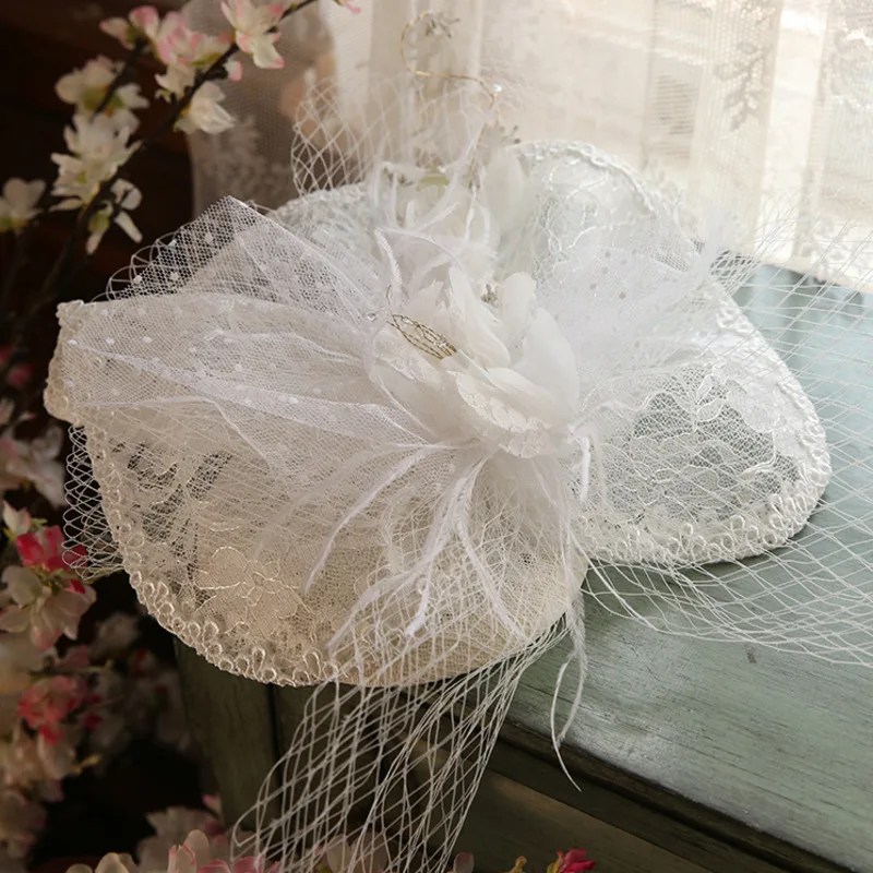 

Bridal Veil Net Hats White Birdcage Veils Wedding Hats Bridal Fascinator Face Veils Pearls Bride Hats