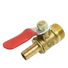 Red Handle 3/8"PT Male Thread 6mm Barb Joint Pipe Gas Ball Valvee