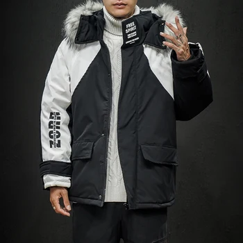 

2020 New Winter Jackets Men Fur Warm Thick Cotton Multi-pocket Hooded Parkas Mens Casual Fashion Warm Coats High Quality