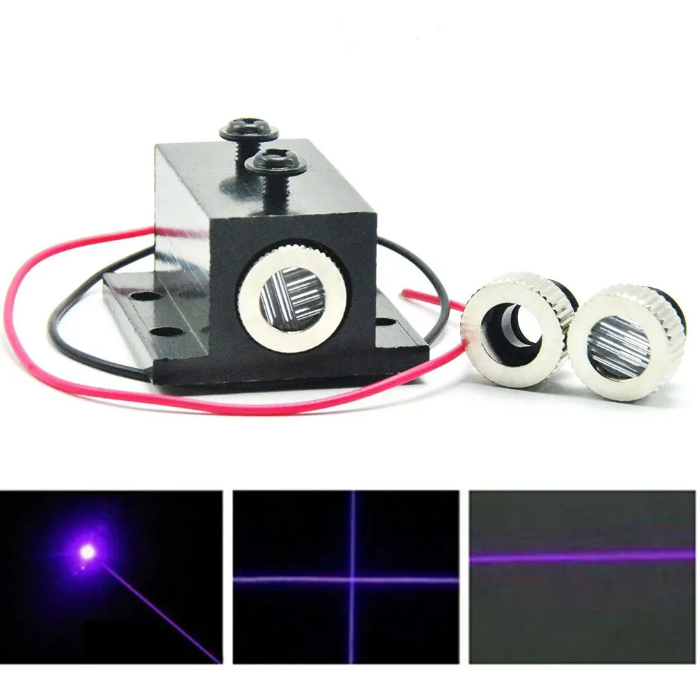 

Focusable 405nm 50mW Violet Blue Laser Dot Line Cross Diode Module w Heatsink