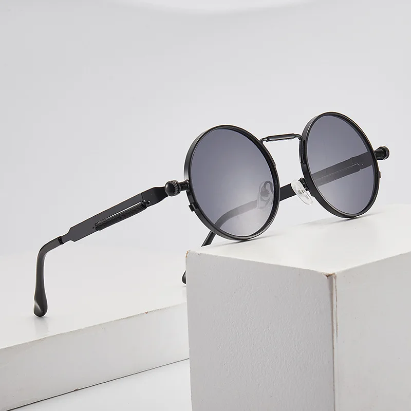 Металлические стимпанк Солнцезащитные очки для мужчин и женщин модные круглые очки фирменный Дизайн Винтажные Солнцезащитные очки высокое качество UV400 очки