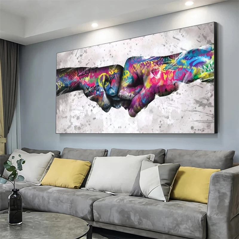 5D Full Dill Child Graffiti Abstract Fist Mobile Shackle Wall Art Diamond Painting Home Decor Living Room