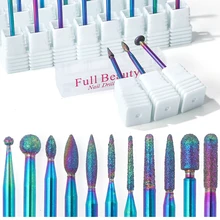 1 шт. электрические сверла для ногтей радужные алмазные фрезы для маникюра аксессуары роторные инструменты для дизайна ногтей LACD01-27-1