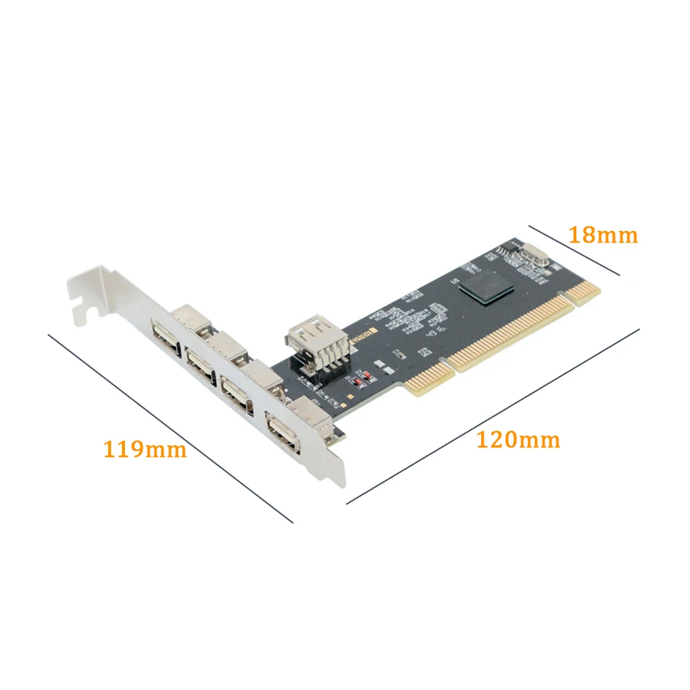 Высокоскоростной контроллер прочный внутренний 5 портов 480 Мбит/с USB 2,0 аксессуары адаптер PCI карта черный концентратор Настольный конвертер