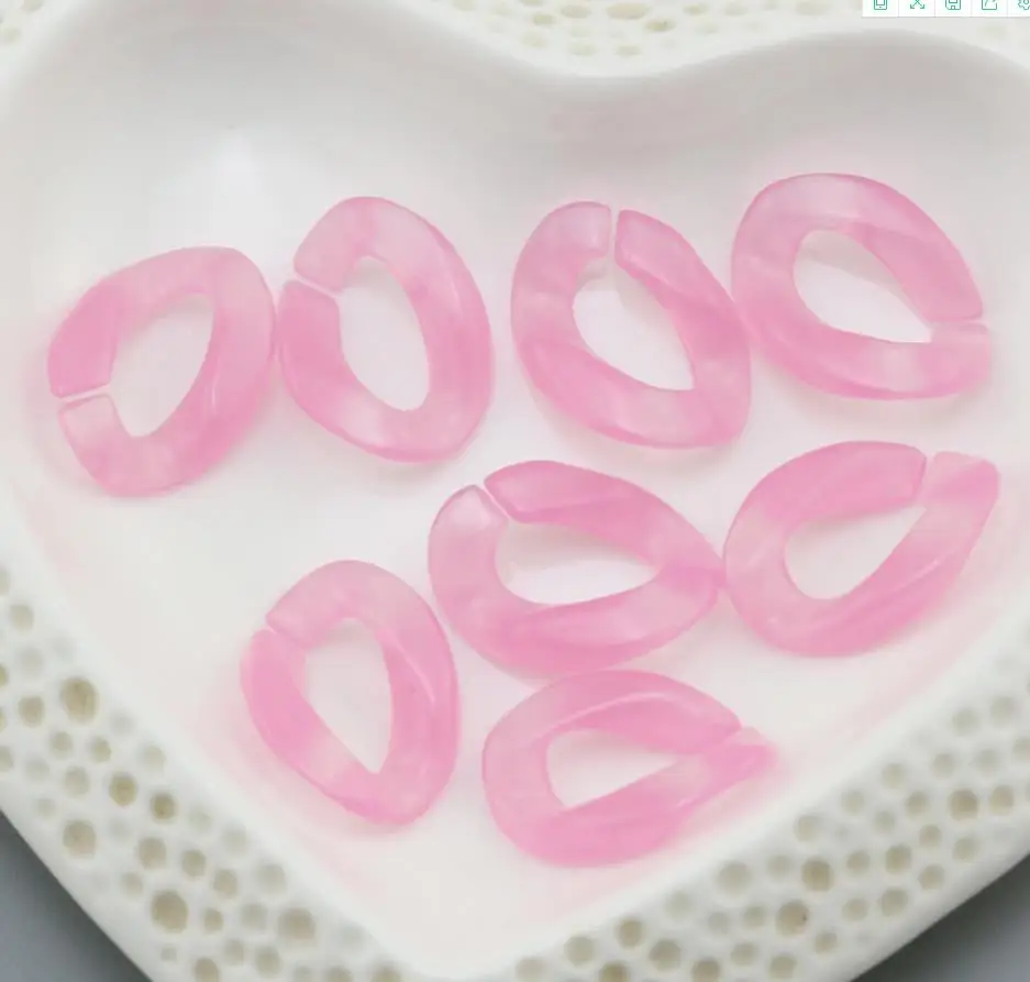 Acrylic Chain Jelly color Combination chain Links DIY Charm Accessories for Jewelry Making 17*23mm wholesale