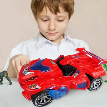 

LED Deformation Dinosaur Car with Lights Music for Kid Children Gift Vehicle Toy Self-directional Omnidirectional Driving