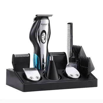 

Kemei 5031Men's Grooming Kit with Trimmer for Beard, Head, Body, and Face - Cordless Rechargeable Hair Clipper