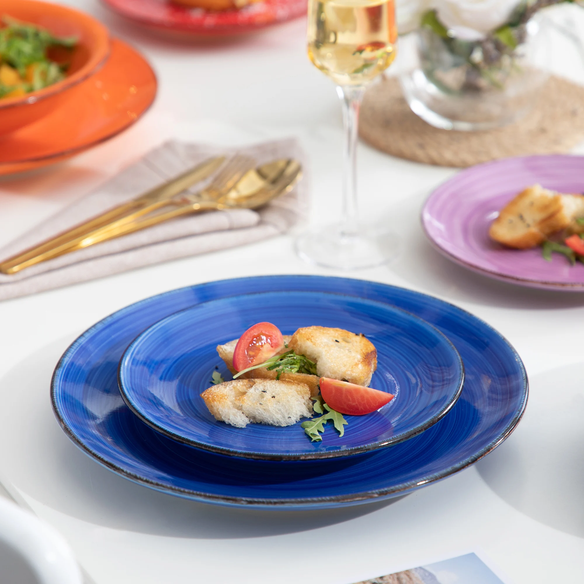 Vancasso BONITA Mix-Color Set di stoviglie da 18/36 pezzi di piatti da  pranzo, piatti da minestra, piatti da Dessert in terracotta per 12 persone  - AliExpress