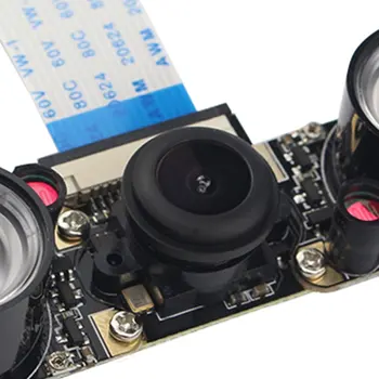 

For Raspberry Pi 4 Model B/3B+/3B/2B Night Vision Fisheye Camera 5MP OV5647 130 Degree Focal Adjustable Camera