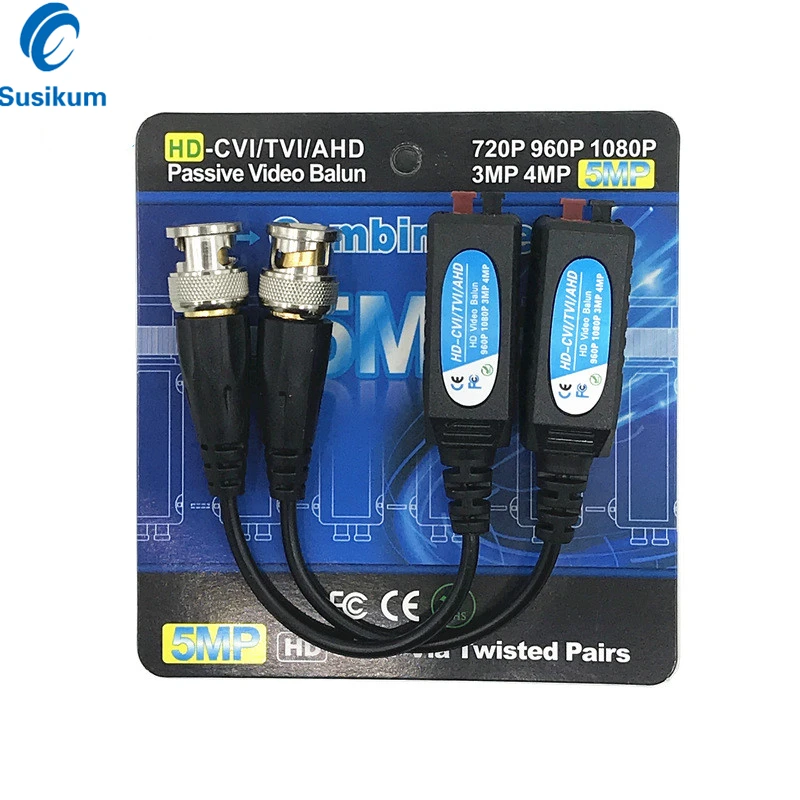 

CCTV HD Passive Video Balun 5MP 4MP 3MP 960H 1080P 720P BNC Twisted Pair UTP Transceivers For AHD CVI TVI CVBS CAMERA