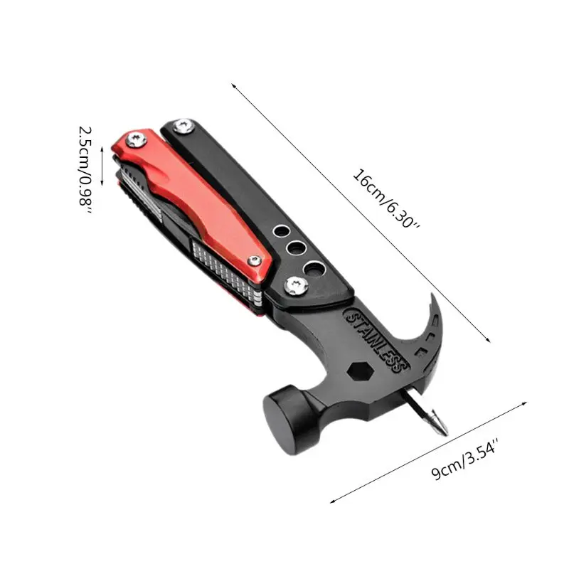 

Multifunctional Hammer Pliers Multitool Knife Nail Puller Wire Cutter EDC Tool 831F