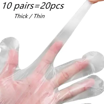 

20PCS Disposable Gloves Guantes PE Thin And Thick Safety Gloves Waterproof Car Household Cleaning Motorcycle Gloves