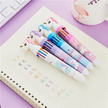 

10 Colors Kawaii Animals Ballpoint Pen Creative Cartoon School Supplies Rollpoint Pens Cute DIY Ball Pen Stationery 03769