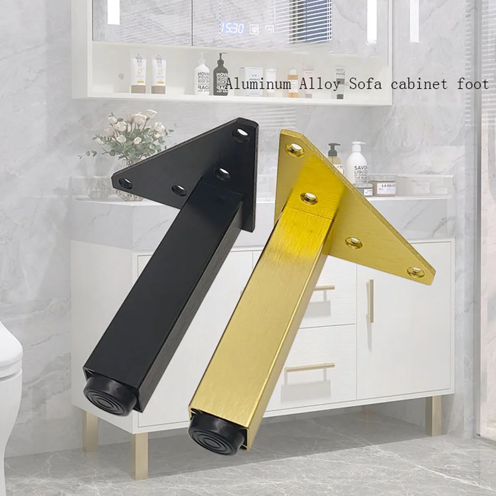 Description Picture 3 of item4pcs Adjustable Legs for Furniture Metal Coffee Table Legs Black Gold Dresser Bathroom Cabinet Replacement Foot Fitting 15/20cm