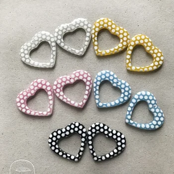 

Jelly dot girl wave point hollow love heart heart resin pendant DIY handmade jewelry earrings accessories material