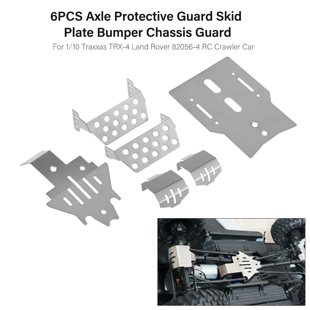 

6PCS Axle Protective Guard Skid Plate Bumper Chassis Guard for 1/10 Traxxas TRX-4 Land Rover 82056-4 RC Crawler Car Parts
