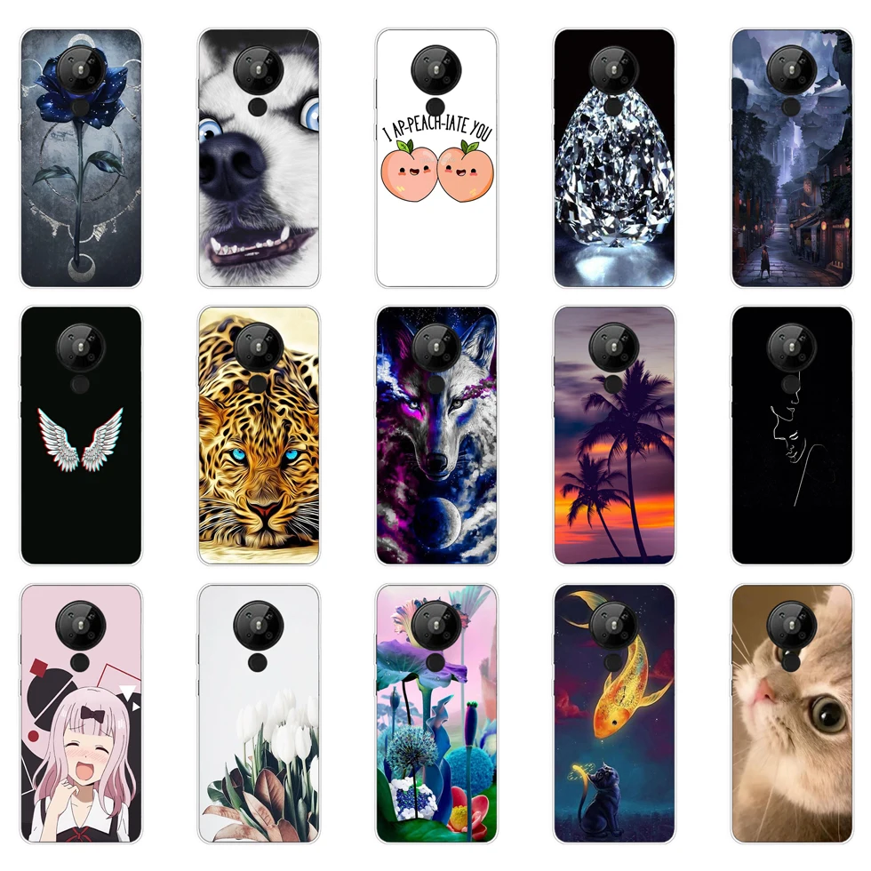 case for Nokia 5.3 cover soft tpu silicone phone housing shockproof Coque bumper cute dog cat 8 | Мобильные телефоны и