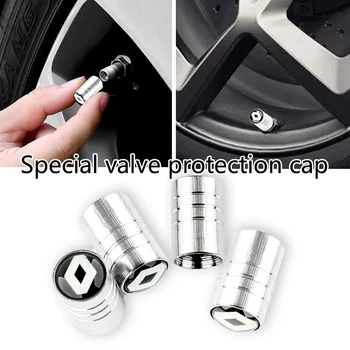 

4 Pcs/set Car Tyre Air Stems Cove Wheel Round Tire Valve Caps for Renault Megane 2 3 Duster Logan Clio Laguna 2 Captur