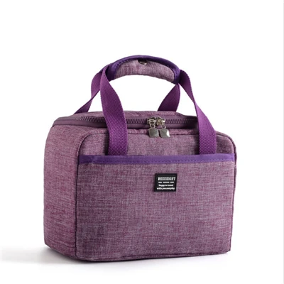 Портативная сумка для обеда, новая термоизолированная сумка для обеда, сумка-холодильник, сумка Bento, контейнер для ужина, школьные сумки для хранения еды - Цвет: Purple