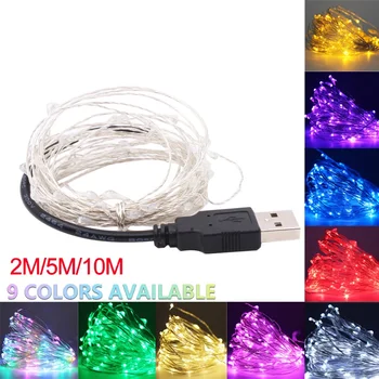 

LED string lights 50 100 LED Starry String battery Lights Fairy Micro LED Transparent Copper Wire for Party Christmas Wedding