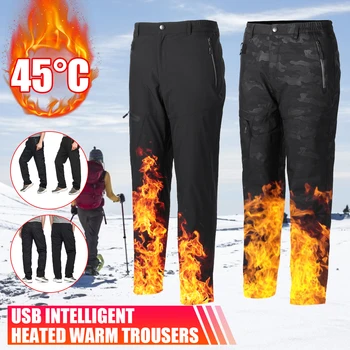 

Men And Women USB Electric Heating Winter Plus Velvet Warm Knee Trousers Pants