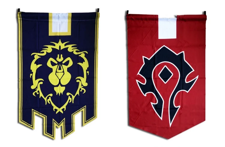 Vedio игра World of Warcraft WOW Alliance Horde Косплей баннер флаг синий/красный аксессуар для
