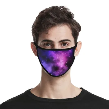 

1PCS Dustproof masque Polyester Fiber Printing mondkapjes Non-Adjustable Earrings Outdoor Breathe care Riding Mouth-muffle