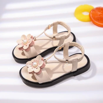 

Sandals Girls Children Sandals Princess Sweet Flowers Children Summer Beach Shoes 2020 Brand New Soft Sweet Floral Pearls