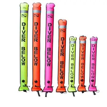 

Scuba Diving 1.8m 1.5m 1.2m Neon Surface Marker SMB Signal Tube with Plastic Clip for for Underwater Spearfishing Snorkeling