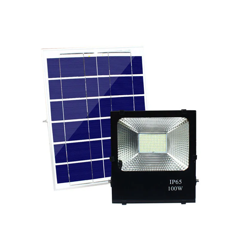 2 STUKS 100W Afstandsbediening Zonne-energie Straat Lamp Outdoor Waterdichte Solar Schijnwerper Spotlight Gericht Solar Voor Vlag Polen Oprit