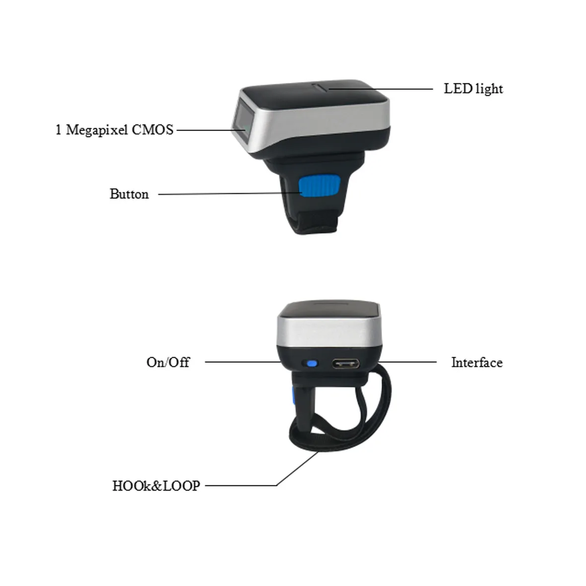 Scanner de Código de Barras Bluetooth sem Fio Scanner de Imagem Leitor de Código Generalscan Mini Portátil Ios 2d qr 10 High Quality Computador e Escritório