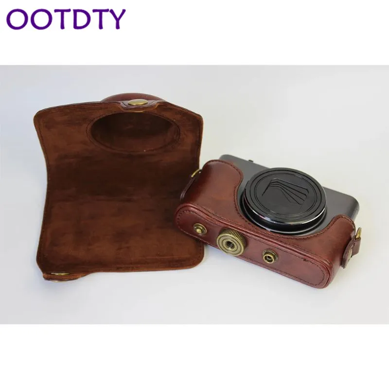OOTDTY Protective PU Leather Camera Case Bag with Lanyard for Canon PowerShot SX720 HS SX 700 Accessories