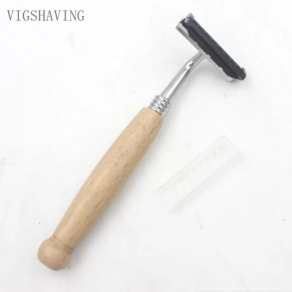 Деревянная дешевая Тройная бритва vigshave Индивидуальная Классическая Ручная с