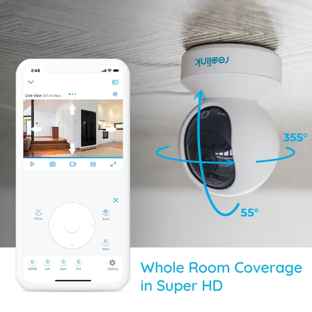 Reolink-Cámara IP de seguridad E1 Pro, dispositivo doméstico de seguimiento automático, con micrófono y altavoz, de 4MP, conexión WiFi, 2.4G y 5G, ranura para tarjeta SD Reolink-Cámara IP de seguridad E1 Pro, dispositivo doméstico de seguimiento automático, con micrófono y altavoz, de 4MP, conexión WiFi, 2.4G y 5G, ranura para tarjeta SD