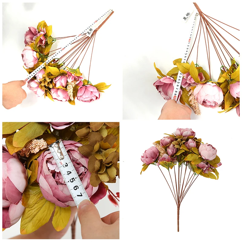 Буклет искусственных шелковых пионов CHENCHENG 13 шт.|silk peony bouquet|silk peoniespeony bouquet |