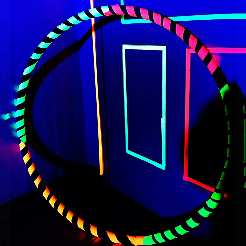 Светящаяся тканевая лента UV Blacklight реактивная светится в темноте лента Neon Gaffer флуоресценПредупреждение безопасности для домашнего декора 7 шт