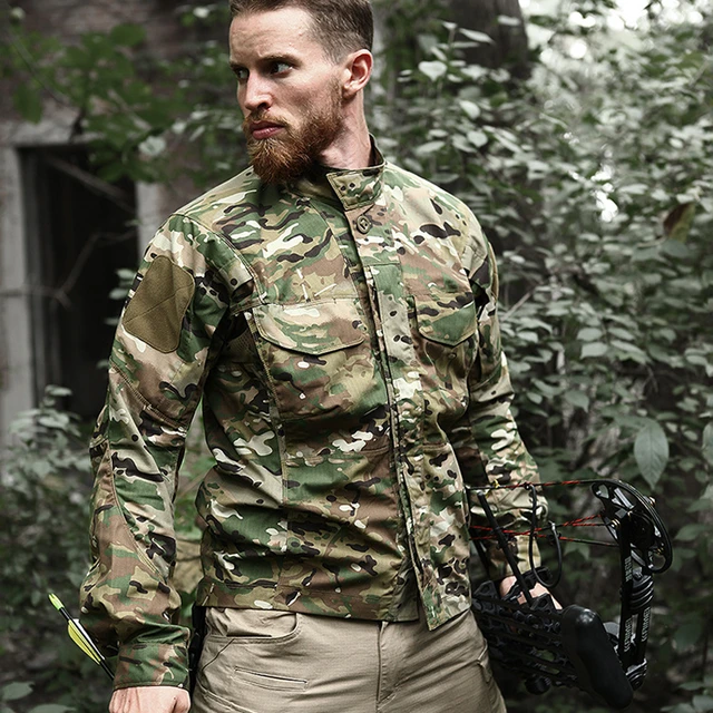 Military Shirt Camouflage Hiking Fishing Shirts Men Waterproof