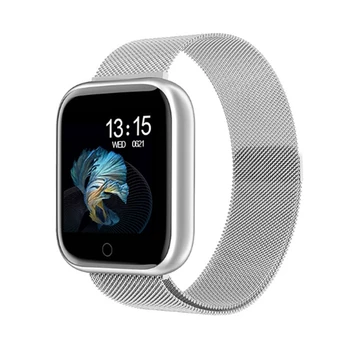 

T80 Waterproof Smart Watch Heart Rate Blood Pressure Monitoring Health Sports Bracelet (Silver Steel Band)