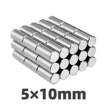 

AGMA 100pcs 5x10mm Permanent Neodymium Magnet 5 × 10mm Small Round Super Strong Powerful Rare Earth Magnets Disc 5*10mm